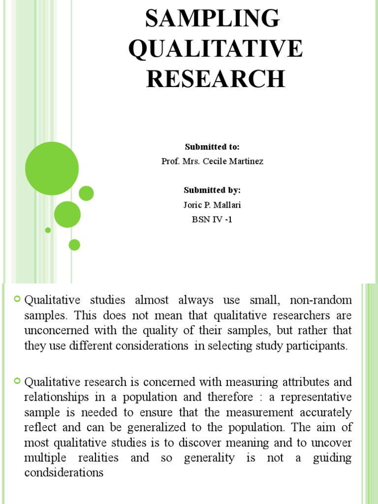 qualitative research sampling procedure