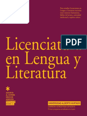 Folleto Licenciatura Lengua Literatura 2012 PRINT | PDF | Comunicación |  Semiótica