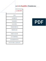 Provincias de La República Dominicana. 