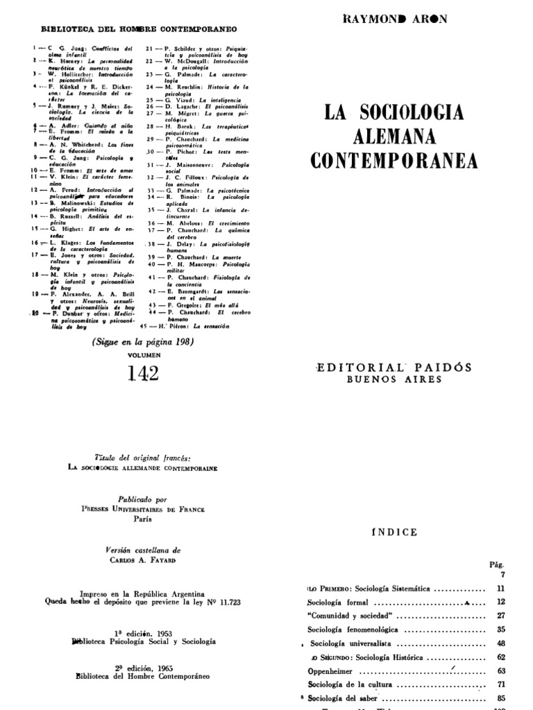 La Sociologia Alemana PDF Science Metafísica