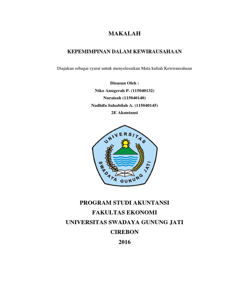 Makalah Kepemimpinan Dalam Kewirausahaan