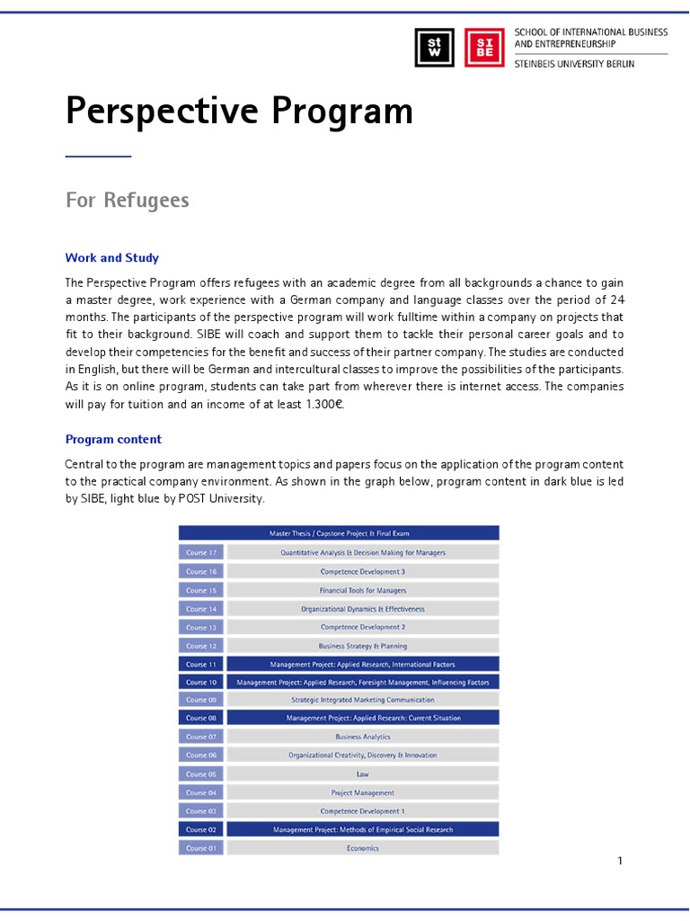 Perspective Program for Refugees in Germany | PDF | Academic Degree ...