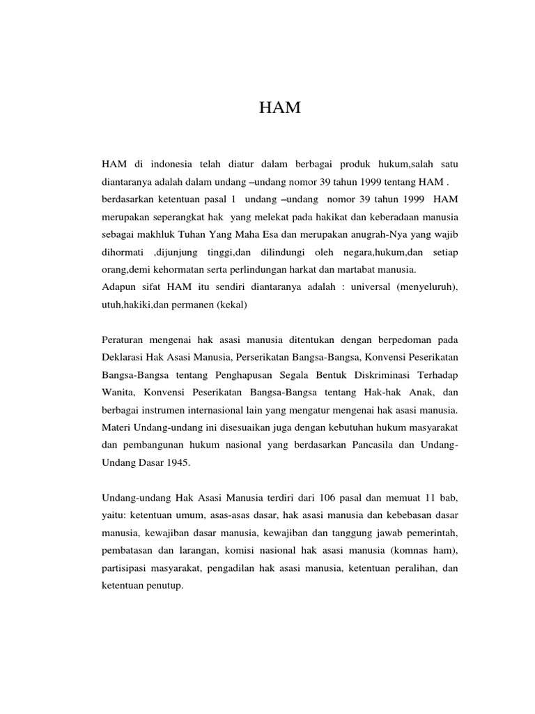 Undang Undang Yg Mengatur Tentang Ham - Ini Aturannya