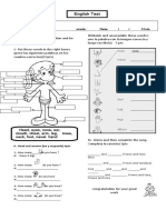 English Test: II.-Read and Answer (Lee y Responde) 4pts