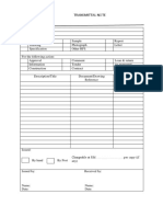 Transmittal Note Example