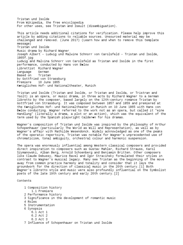 Tristan Und Isolde | PDF | Richard Wagner | Harmony