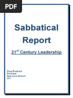 Greg Roebuck Sabbatical Report