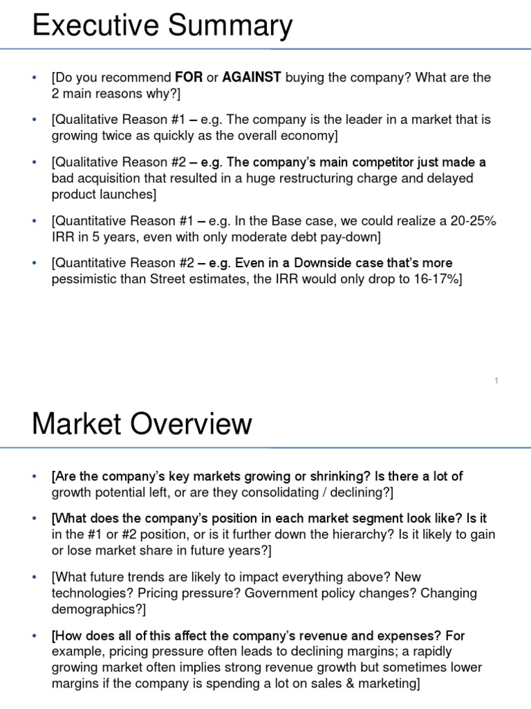 private equity case study sample