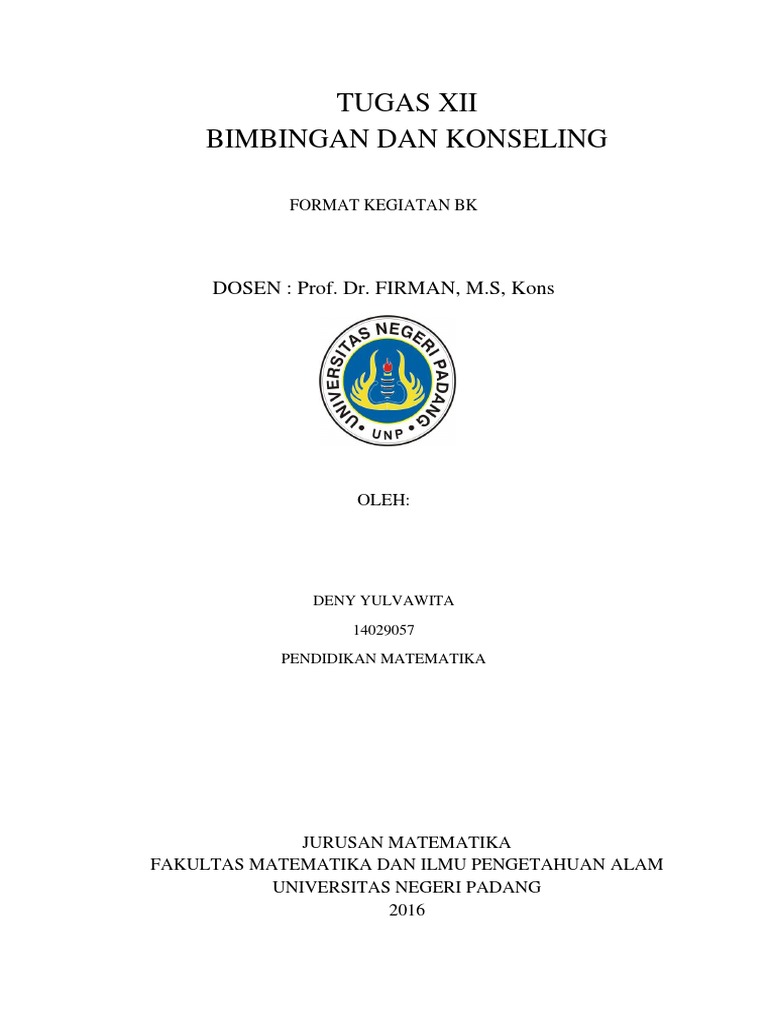 Tugas Xii Format Kegiatan Bk Docx