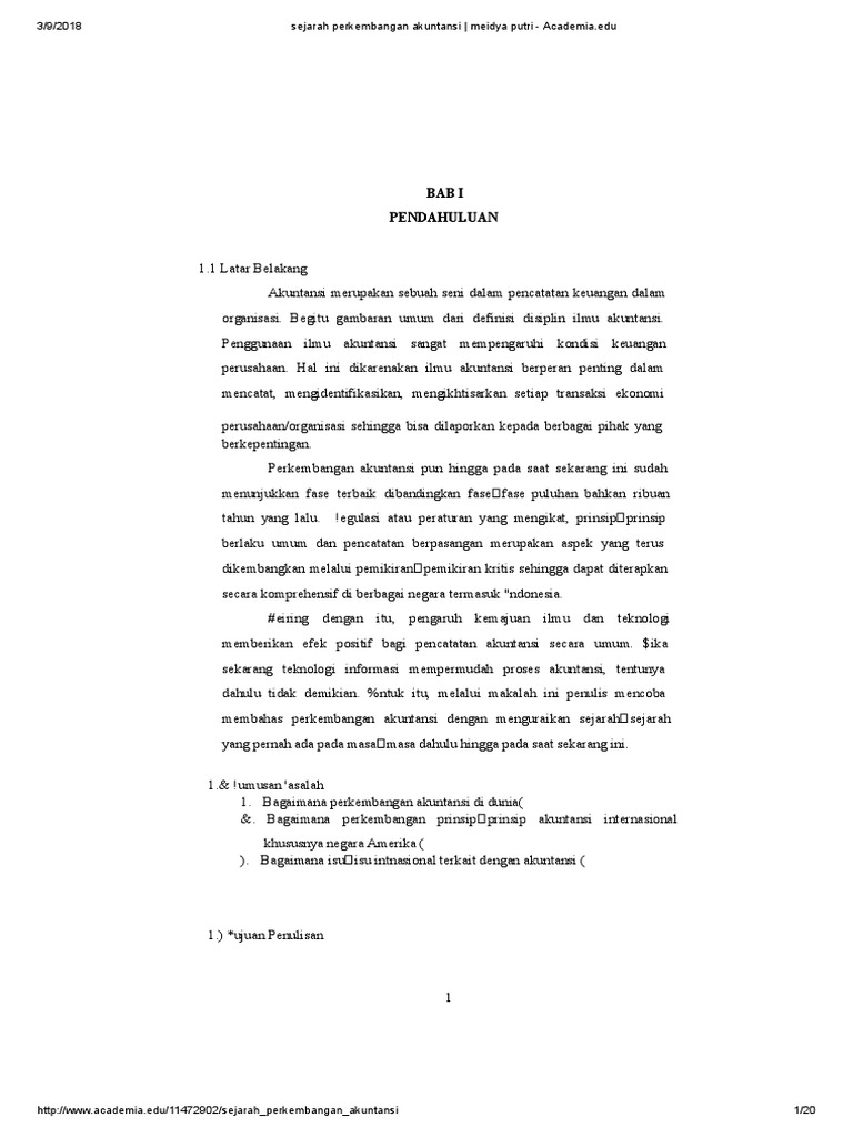 Sejarah Perkembangan Akuntansi Meidya Putri Academia Edu