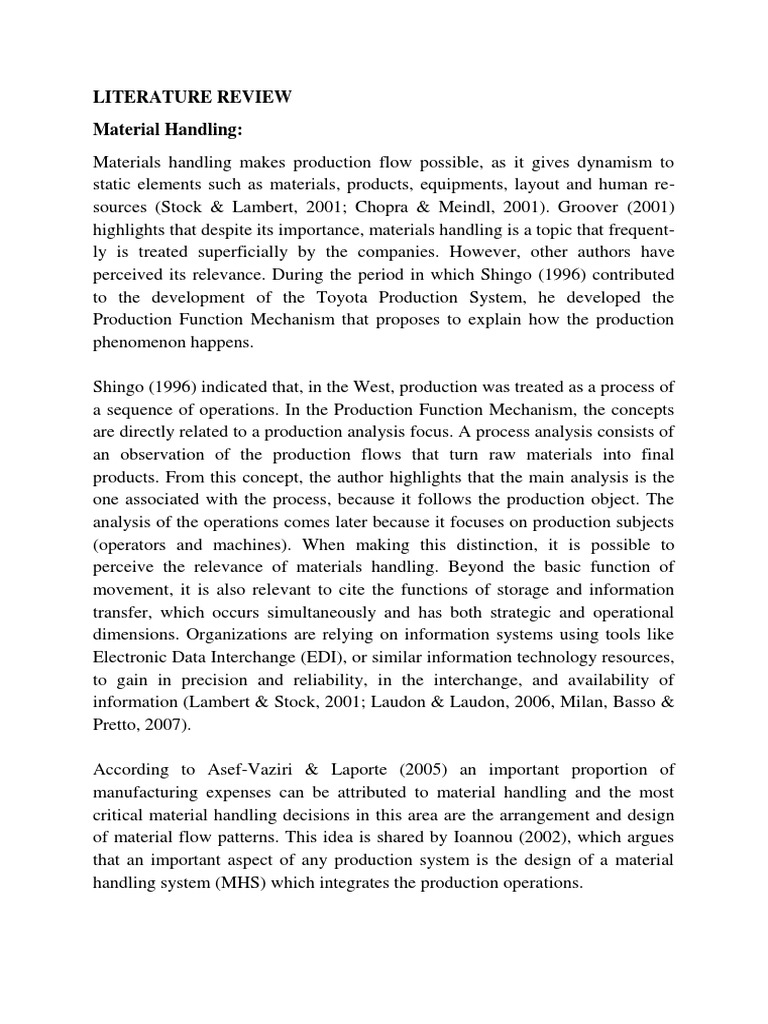 Literature Review Warehouse Inventory