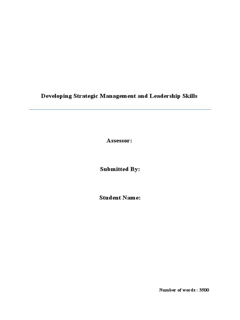 Developing Leadership in Strategic Management | PDF | Leadership ...