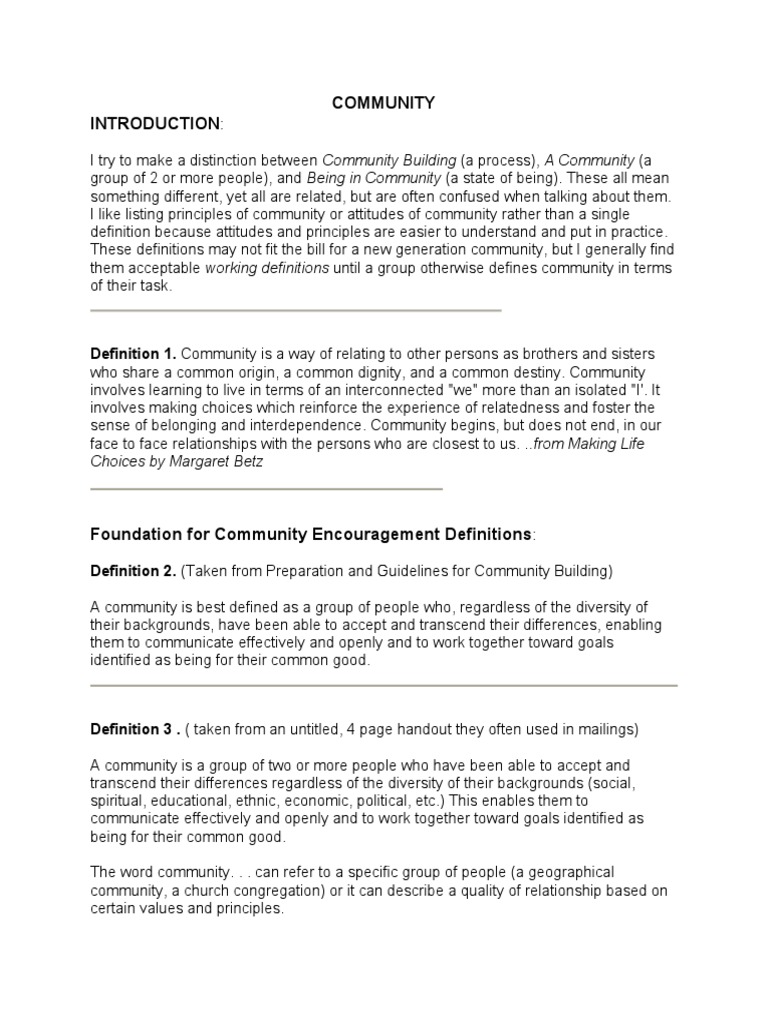 Community | PDF | Community | Communication