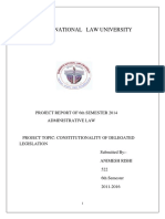 Chanakya National Law University: Project Report of 6Th Semester 2014 Administrative Law