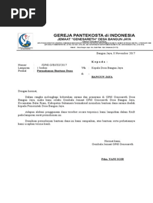 Permohonan Bantuan Dana Gpdi Pdf