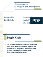 Presentation On IT-enabled Supply Chain Management: Presented To: Dr.S.K.Dube Presented By: Anshul Tomar BM-09257