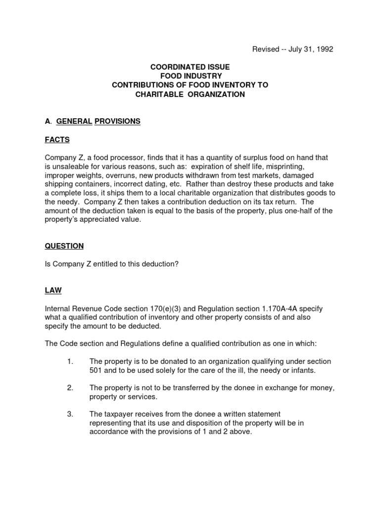 Food Con PDF Tax Deduction Payments