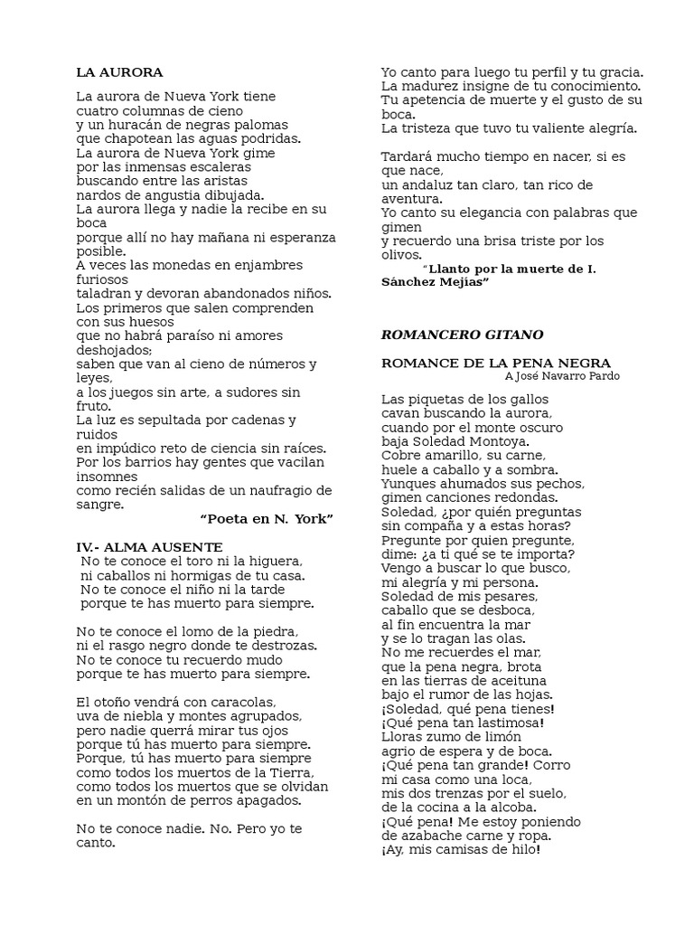 LORCA Poemas - 1 | PDF | Naturaleza