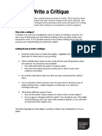 How To Write A Critique PDF