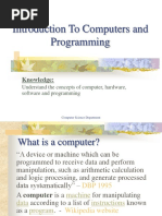 Introduction To Computers and Programming: Knowledge