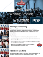 PetroBowl® Question Writing Presentation (Spreadsheet Version)