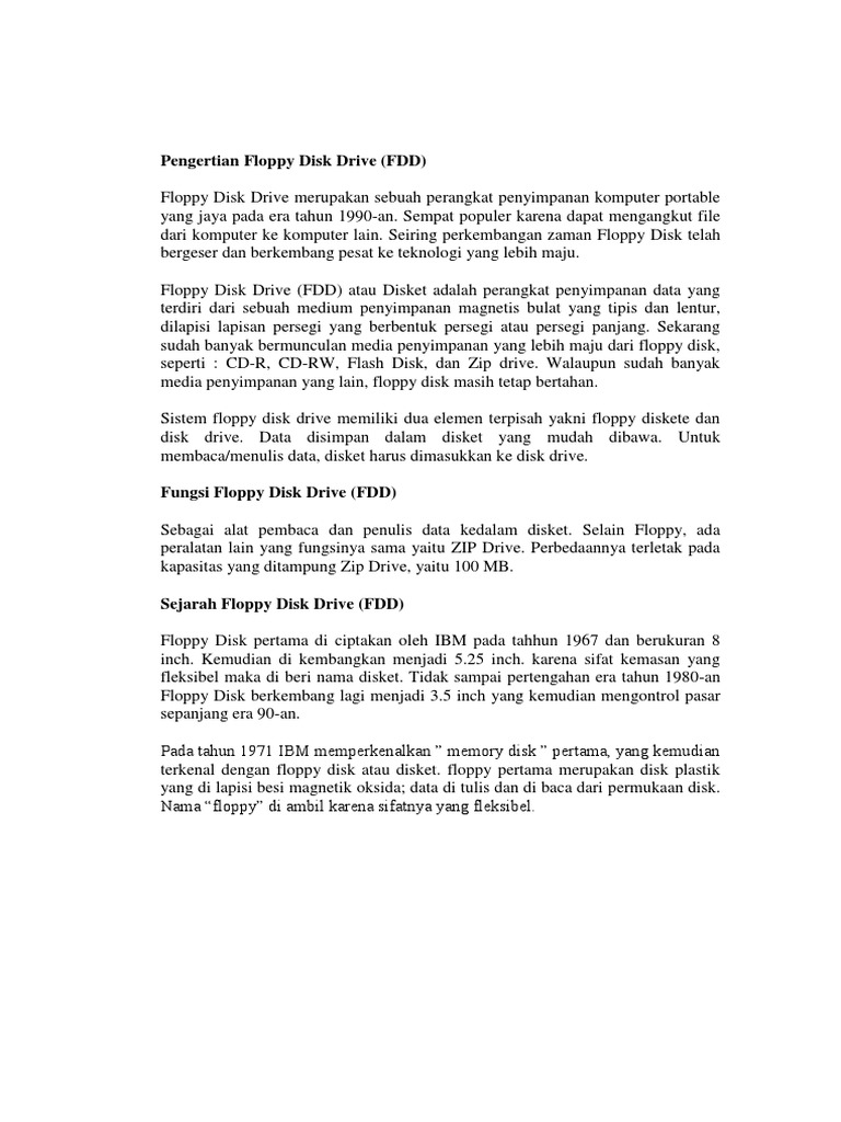 Pengertian Floppy Disk Drive PDF