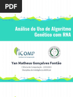 Análise de Uso de Algoritmos Genéticos com RNA
