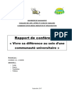 RAPPORT de CONFERENCE Sur Vivre Sa Diférence Au Sein d'Une Communauté Universitaire