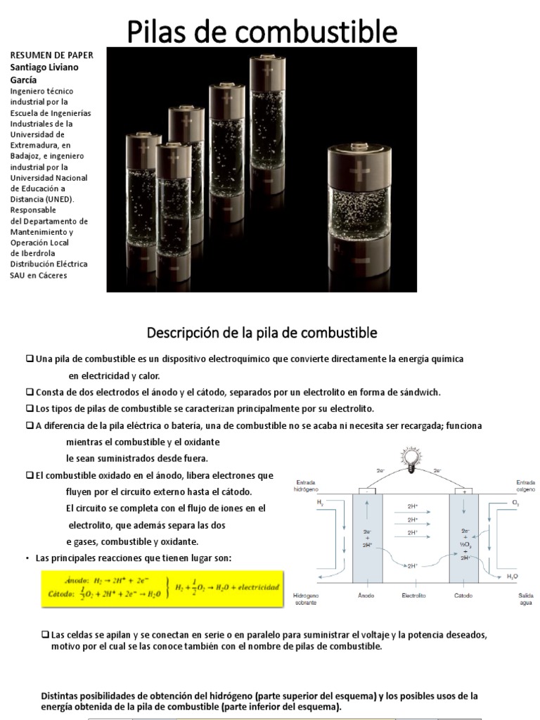 RESUMEN Pilas de combustible.pptx Pila de combustible Batería (electricidad)