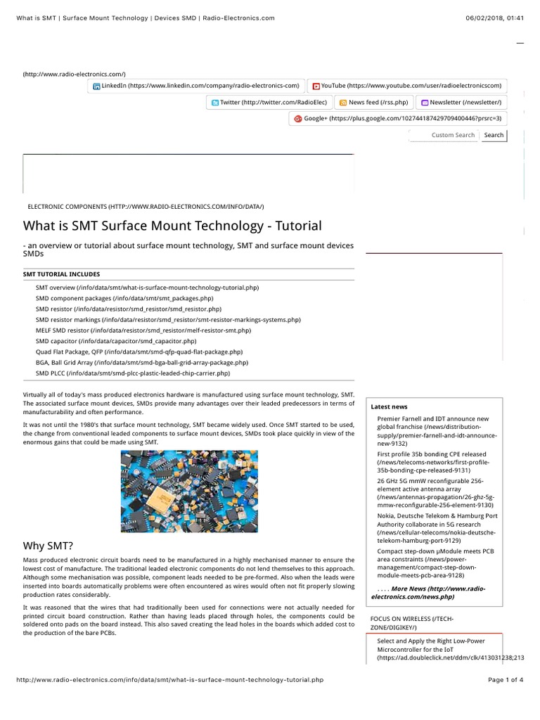 What Is SMT - Surface Mount Technology - Devices SMD - PDF | PDF ...