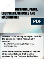 Constructional Plant, Equipment, Vehicles and Machineried