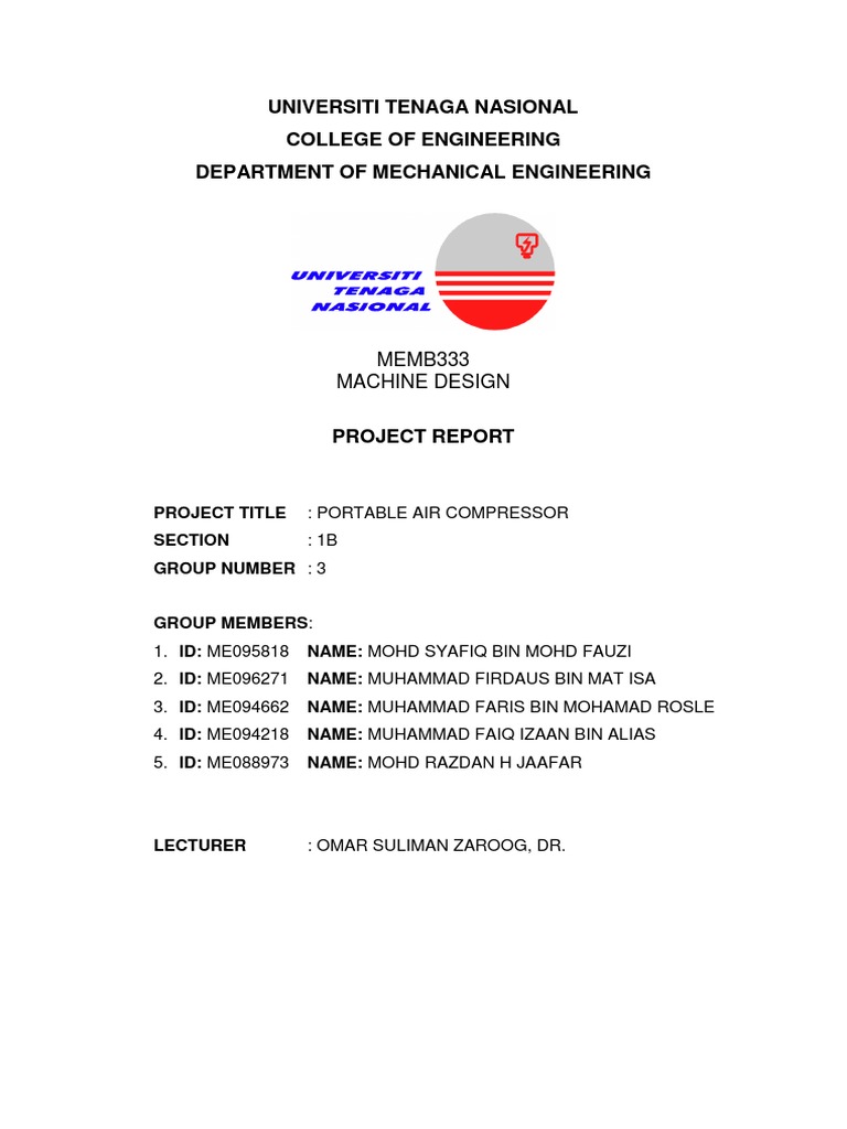 Machine Design Project Report UNITEN | PDF | Transmission (Mechanics ...
