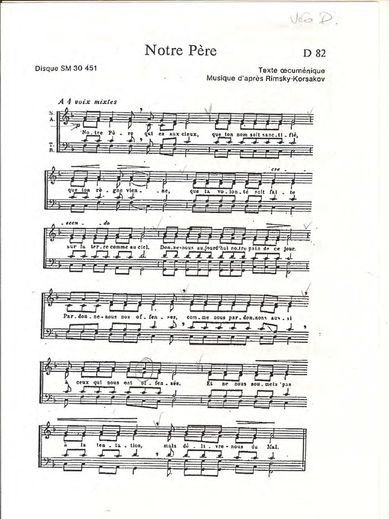 Notre Pere Rimsky Korsakov D82 PDF