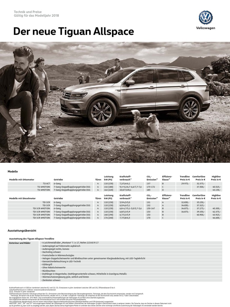 TiguanAllspace Preisliste PDF