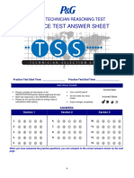 Practice Test Answer Sheet: Global Technician Reasoning Test