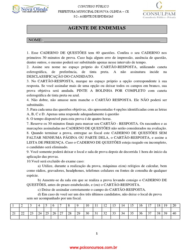 Prova de Agente de Endemias 2022 | PDF | Assunto (gramática) | Bem-estar