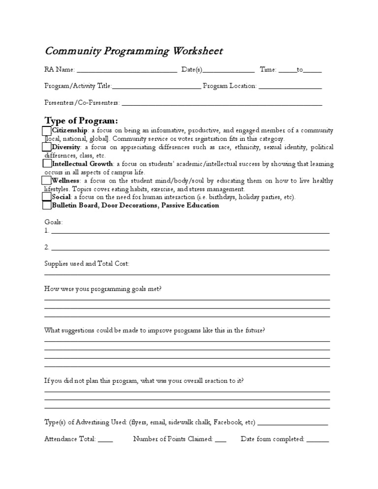 Programming Form | PDF | Community | Cognition