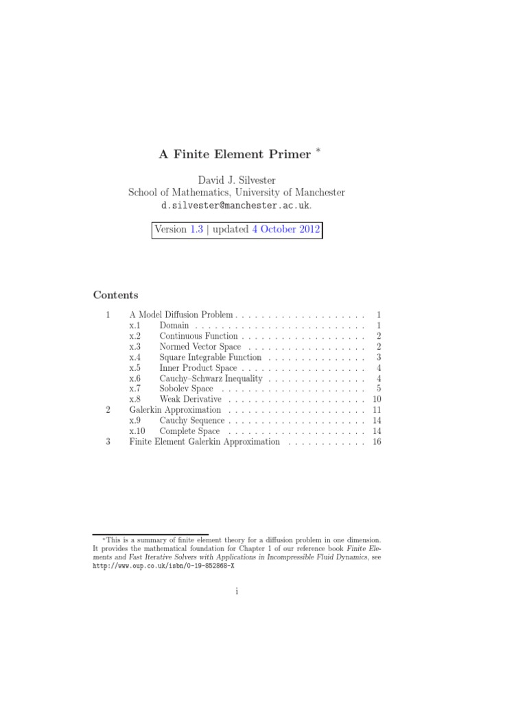 Primer PDF | PDF | Finite Element Method | Continuous Function