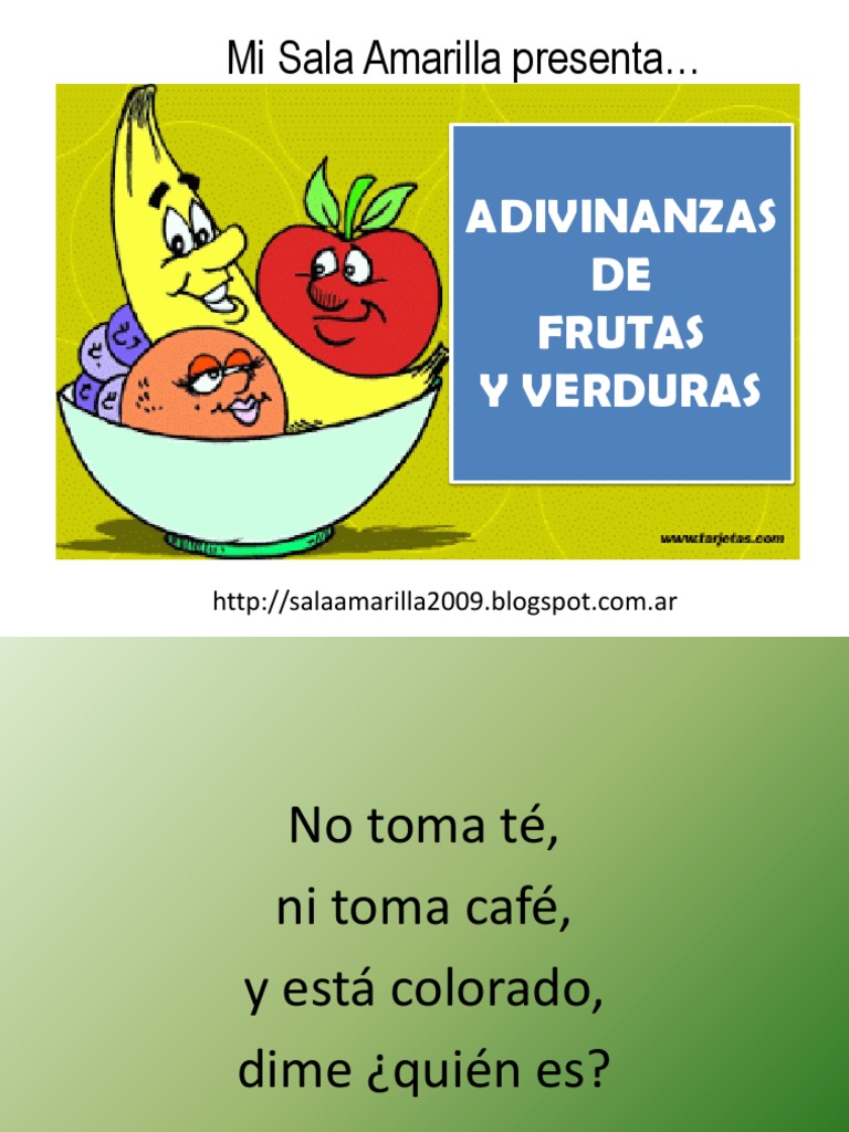 Adivinanzas De Frutas Y Vegetales - 51 Adivinanzas cortas de frutas y