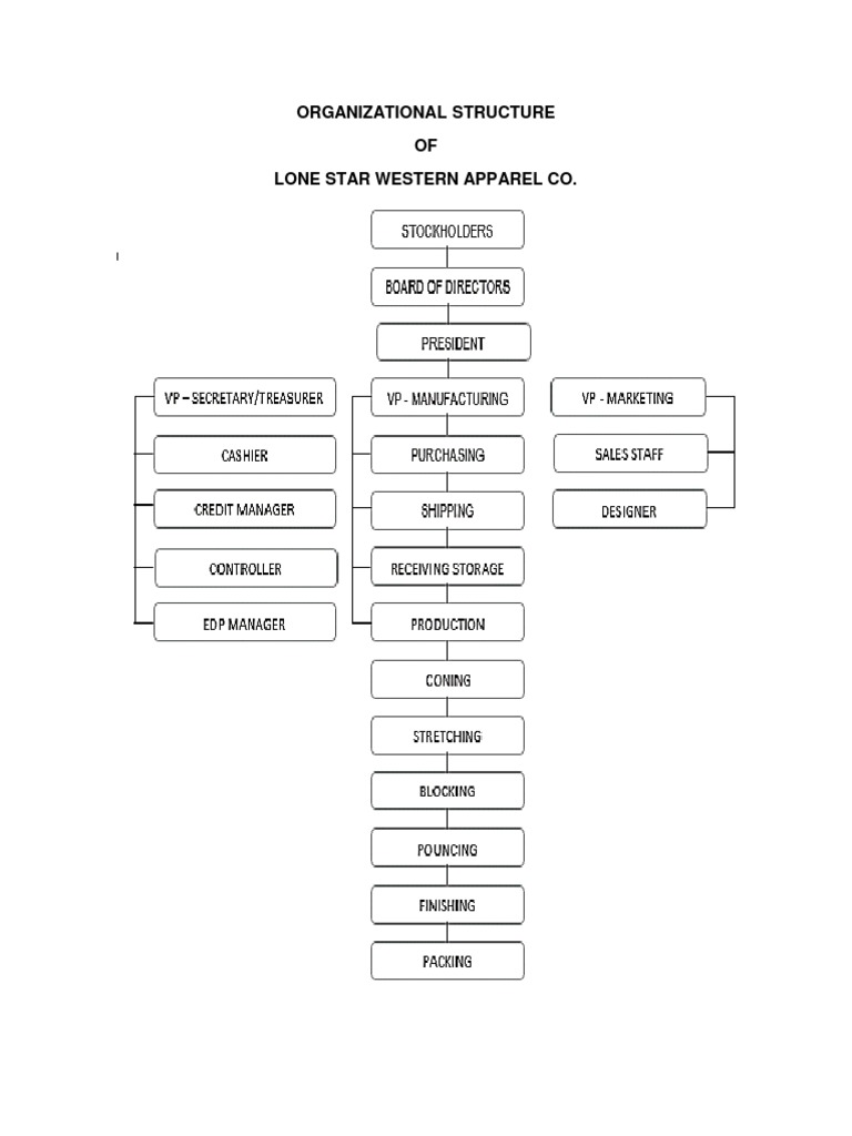 Organizational Structure OF Lone Star Western Apparel Co PDF