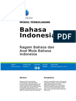 Ragam Bahasa Dan Asal Mula Bahasa Indonesia