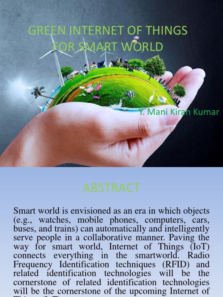 Green IoT for a Sustainable Smart World | PDF | Internet Of Things ...