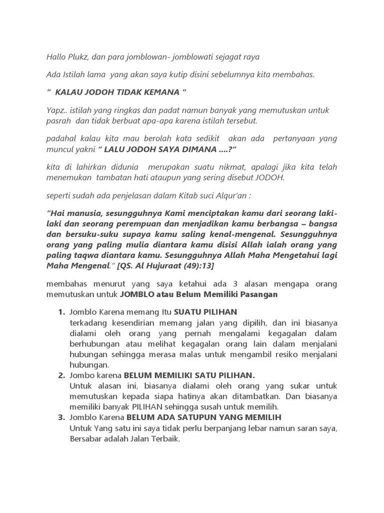Kalo Memang Jodoh  Gak Akan Kemana 