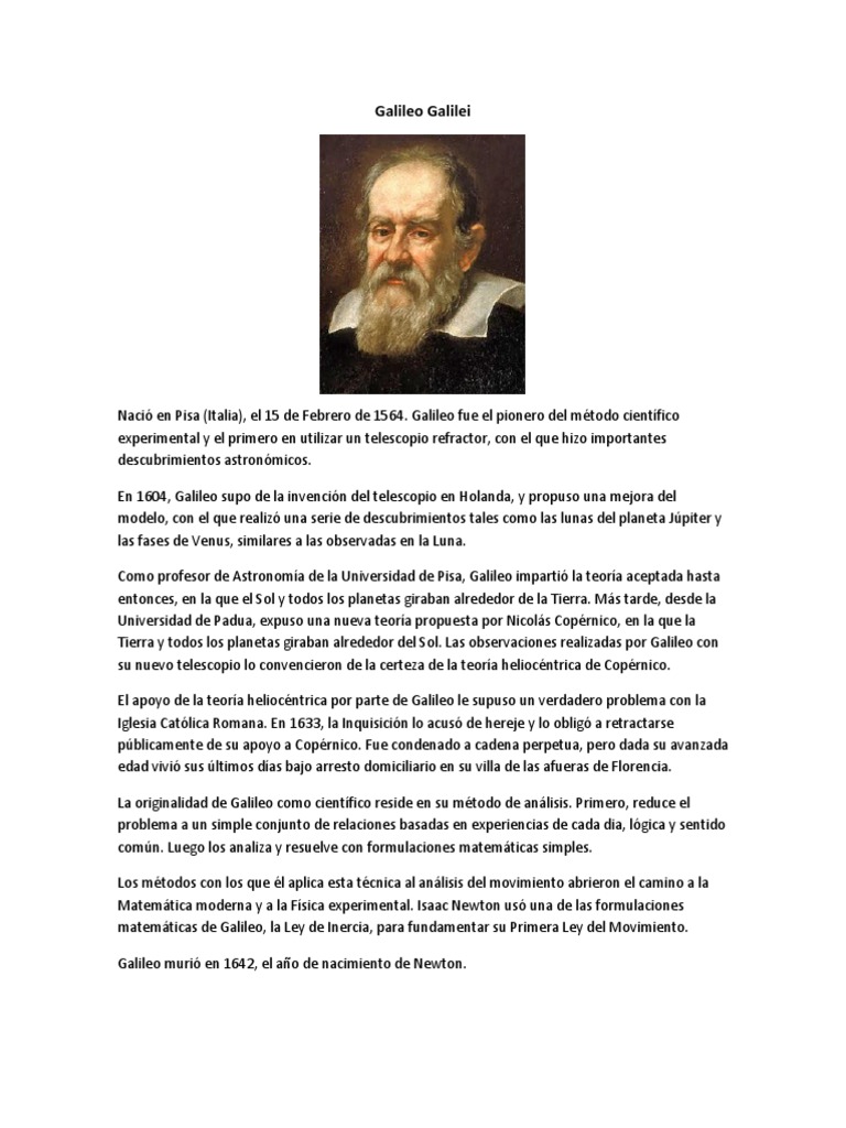 Padres de La Fisica | PDF | Galileo Galilei | Albert Einstein