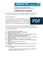 Constancia de Vacante 2018