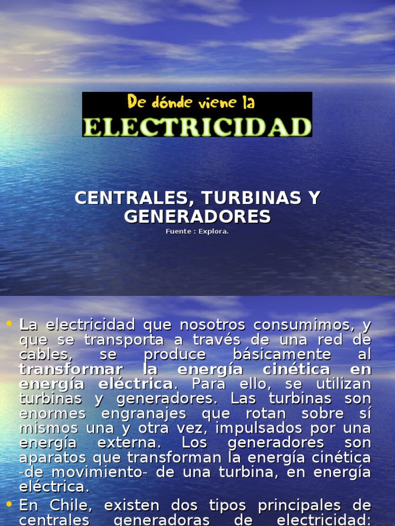 De Donde Proviene La Electricidad | Descargar gratis PDF | Turbina | Vapor