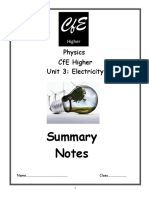 Summary Notes Unit 2 Electricity