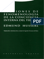 Lecciones de Fenomenologia de La Concien - Edmund Husserl