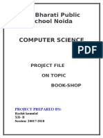 Cbse Class Xii Computer Science Project File On Book Shop 2010 Exam