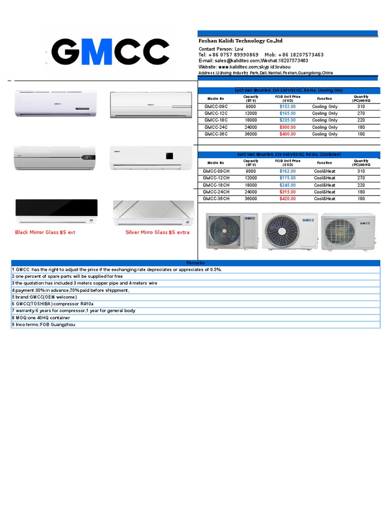 GMCC Compressor Specifications & Pricing | PDF